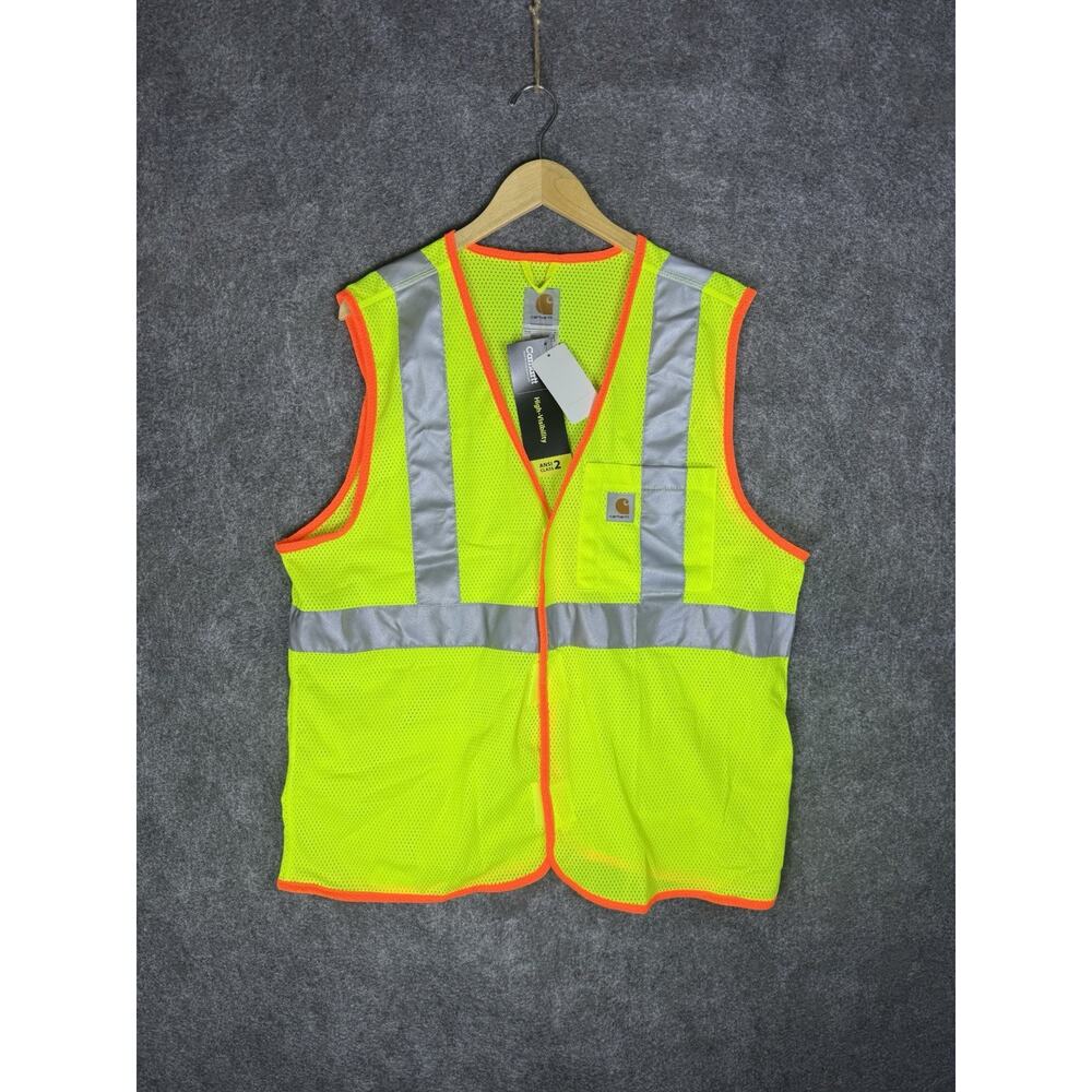 Carhartt Hi-Vis Safety Vest Class 2 ANSI Reflective Zip V043BLM Mens Size Large